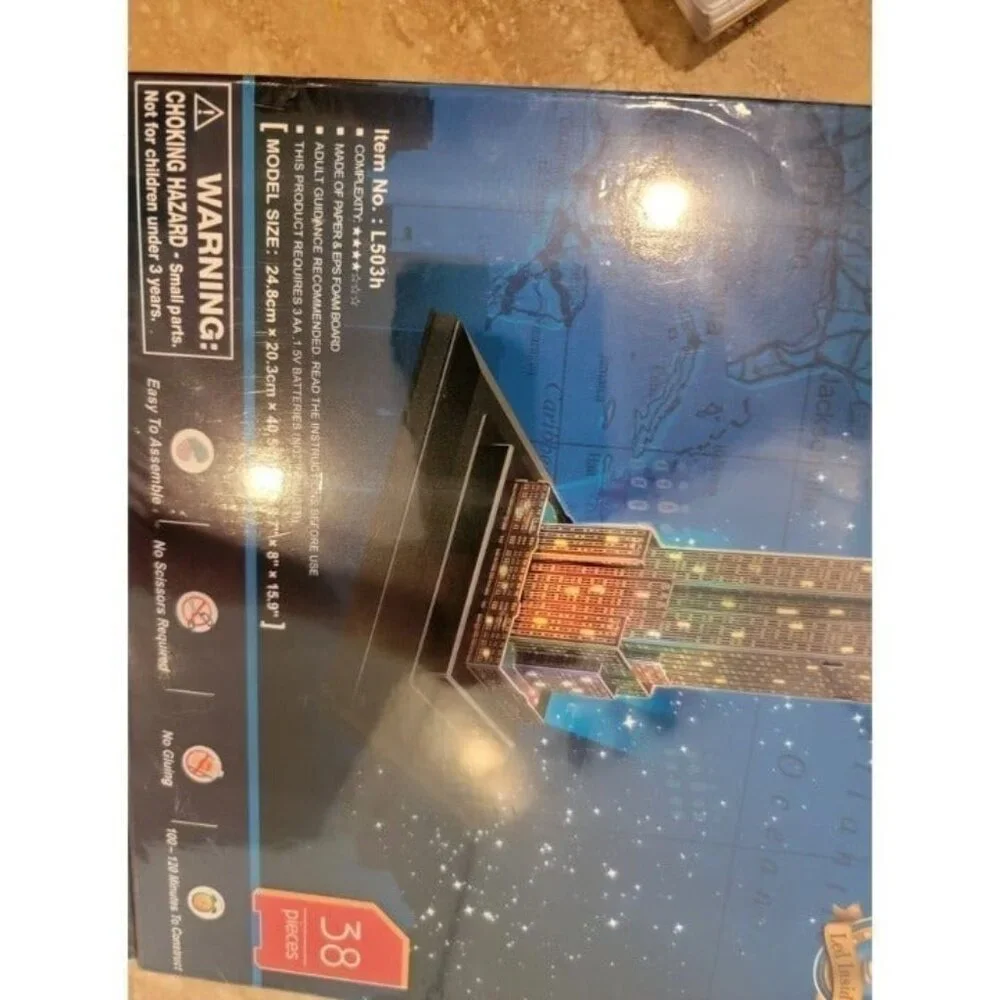 3D Empire State Building‎ Architecture Model Kit LED Lighting NEW 37pcs